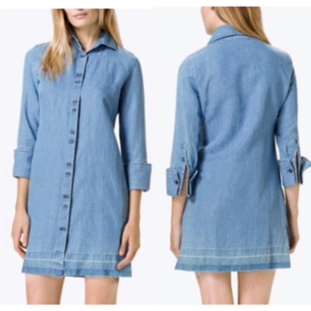 ⛱️J Brand - Light Blue Linen Shirt Dress - L